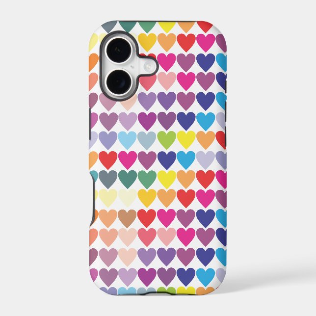 Cute Colourful Rainbow Heart Pattern (Back)
