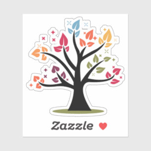 Cute Colourful Rainbow Heart Tree