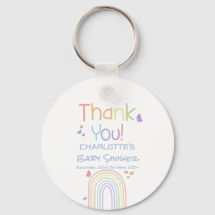 Cute Colourful Rainbow & Hearts Baby Shower Keychain