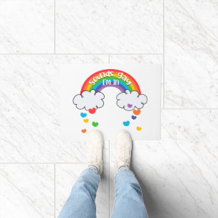 Cute Colourful Rainbow Hearts Sounds Gay I'm In Doormat