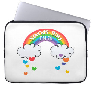 Cute Colourful Rainbow Hearts Sounds Gay I'm In Laptop Sleeve