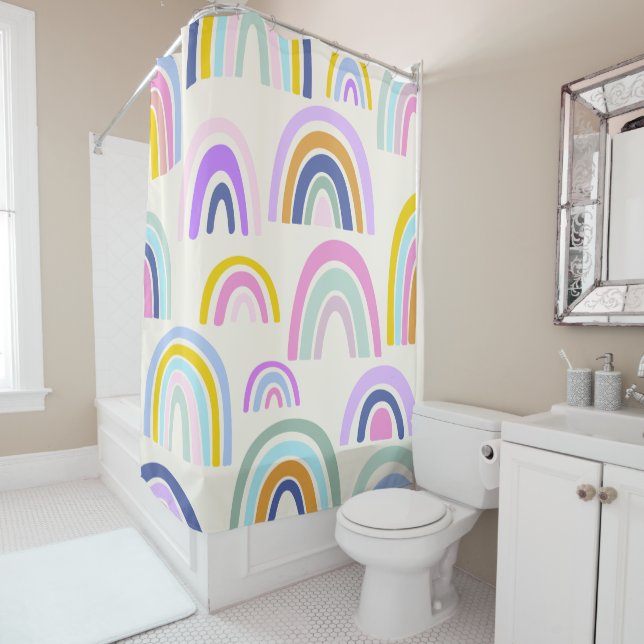 Cute Colourful Rainbow Pattern in Bright Pastels (In Situ)