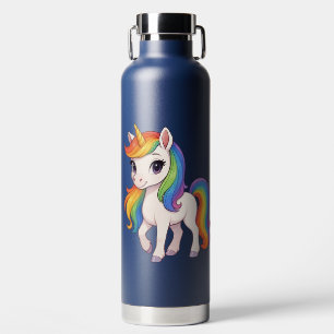 Cute, Colourful Rainbow unicorn Water Bottle