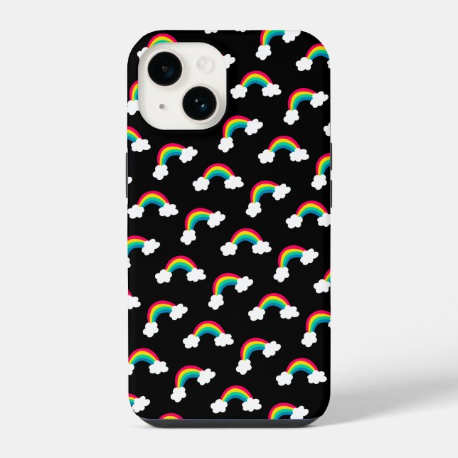 Cute Colourful Rainbows Pattern Bandana iPhone Case (Back)