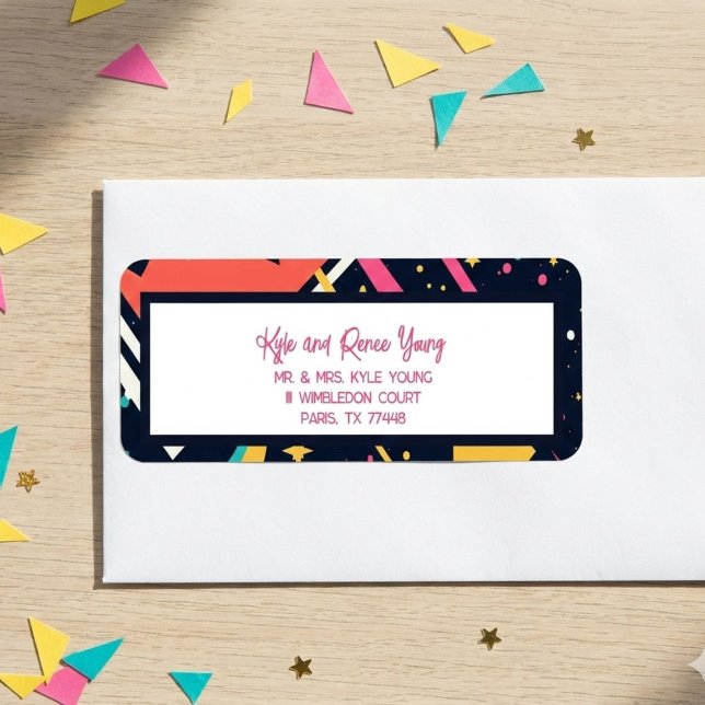 Cute, colourful retro 80s graduation invitation (Creator Uploaded)
