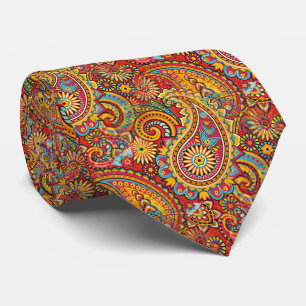 Cute Colourful Retro Chic Paisley Floral Pattern Tie