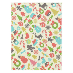 Cute Colourful Retro Christmas Tablecloth