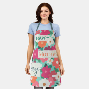  Cute Colourful Retro Floral / Mother's Day        Apron