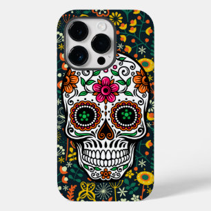 Cute Colourful Retro Floral Sugar Skull Case-Mate iPhone 14 Pro Case