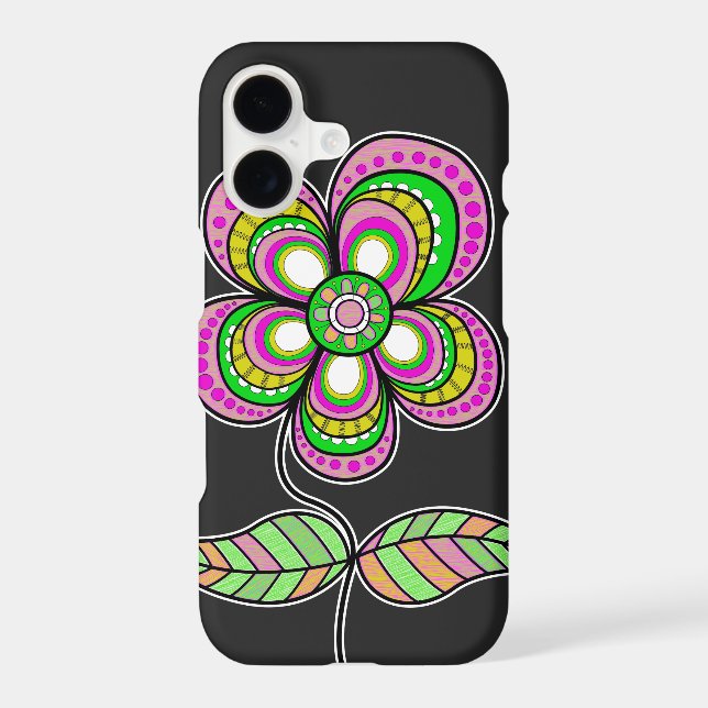 Cute Colourful Retro Flower Illustration (Back)