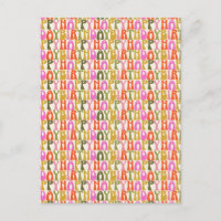 Cute Colourful Retro Happy Birthday Text Pattern