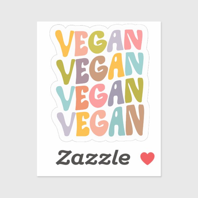Cute Colourful Retro Vegan  (Sheet)