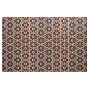 Cute Colourful Retro Vintage Nouveau Deco Pattern Fabric