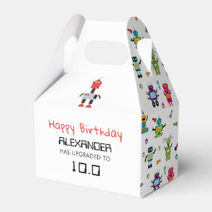 Cute Colourful Robots Kids Robot Birthday Party Favor Box