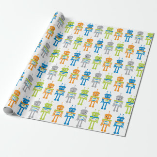 Cute Colourful Robots Wrapping Paper