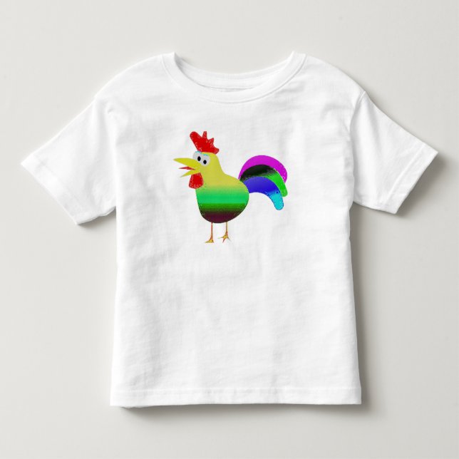 cute colourful rooster funny t-shirt gift idea (Front)