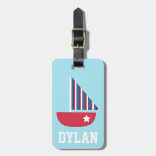 Cute Colourful Sailboat Nautical For Kids Luggage Tag