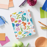 Cute colourful saltwater animals illustration iPad smart cover<br><div class="desc">Cute colourful tropical saltwater life and animals illustration over customizable white background. Fish corals, sea-horses etc.</div>