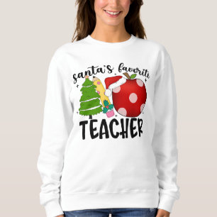 Cute Colourful Santa's Favourite Teacher Festive Sweatshirt
