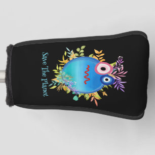 Cute Colourful Save the Planet Collection Golf Head Cover
