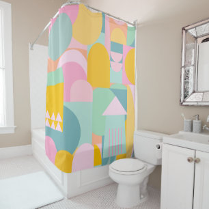 Cute Colourful Scandinavian Geometric Shape Collag