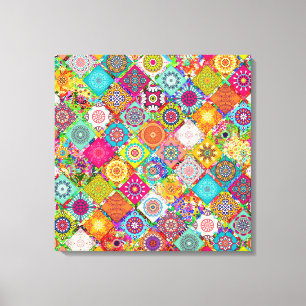 Cute colourful seamless decorative pattern canvas print