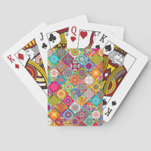 Cute colourful seamless decorative pattern playing cards