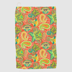Cute colourful seamless paisley pattern bumper sti golf towel