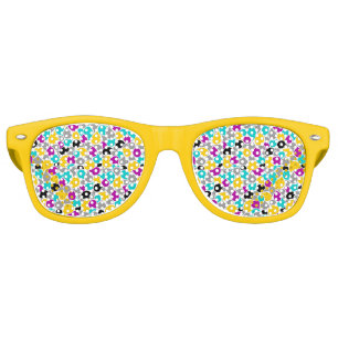 Cute colourful seamless patterns design retro sunglasses
