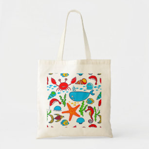 Cute Colourful See-life Illustration Pattern 2 Tote Bag