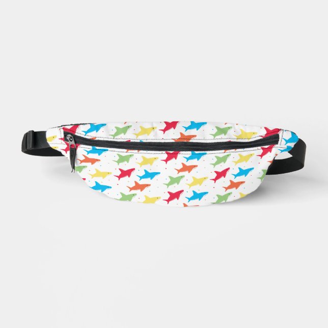 Cute Colourful Shark Pattern Fanny Pack (Front)