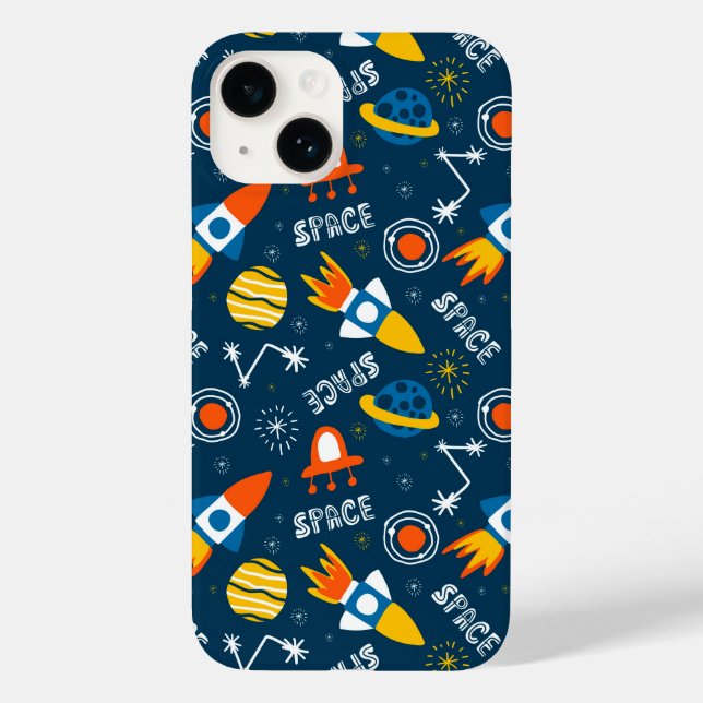 Cute Colourful Space Adventures Pattern Case-Mate iPhone Case (Back)