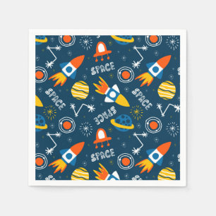 Cute Colourful Space Adventures Pattern Napkin