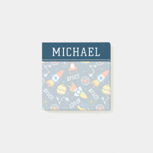 Cute Colourful Space Adventures Pattern Post-it Notes