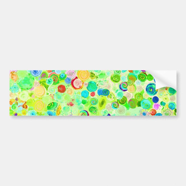Cute colourful spiral cosmos patterns bumper sticker (Front)