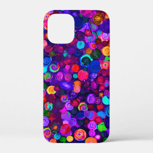 Cute colourful spiral cosmos patterns iPhone 12 mini case