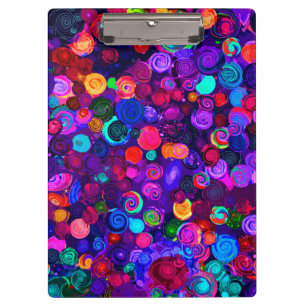 Cute colourful spiral cosmos patterns clipboard