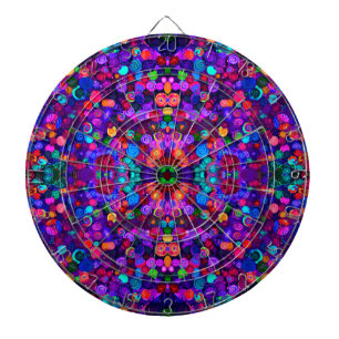 Cute colourful spiral cosmos patterns dartboard