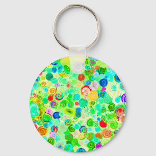 Cute colourful spiral cosmos patterns keychain
