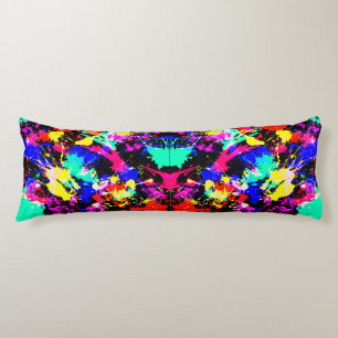 Cute colourful splatter paint body pillow