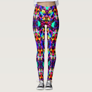 Cute colourful splatter paint car flag leggings