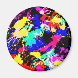 Cute colourful splatter paint car flag magnet
