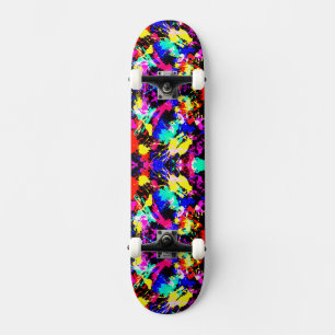 Cute colourful splatter paint car flag skateboard