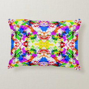 Cute colourful splatter paint design accent pillow