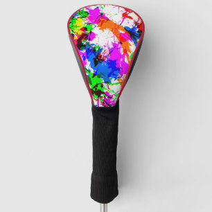 Cute colourful splatter paint design golf head cover