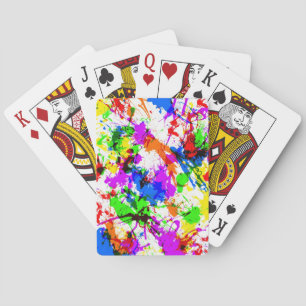 Cute colourful splatter paint design playing cards