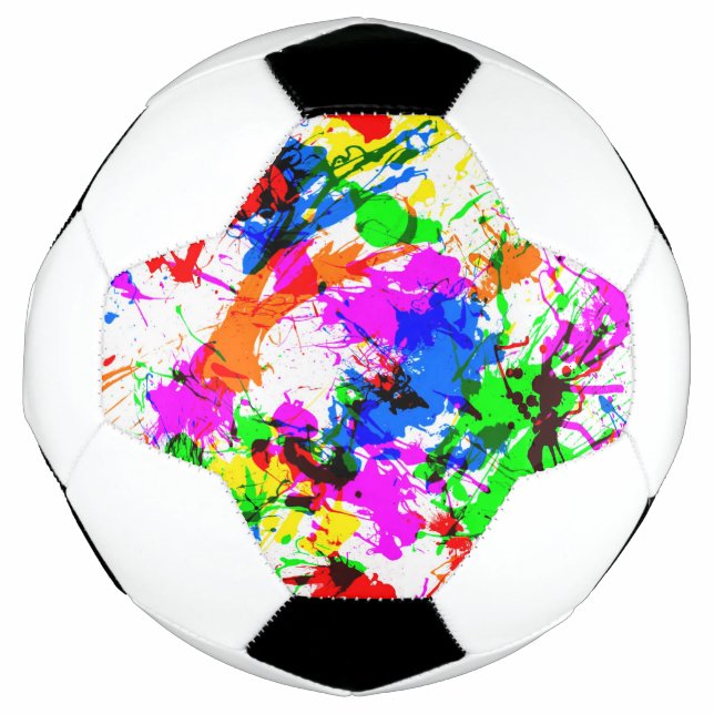Cute colourful splatter paint design soccer ball (Front)