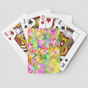 Cute colourful spring abstract floral playing cards