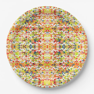 Cute colourful spring abstract pattern paper plate