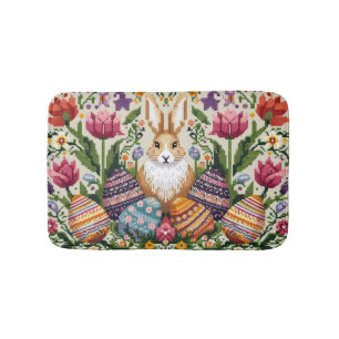 Cute/Colourful Spring/Easter fair isle Bath Mat